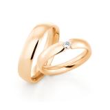 Trarigue 585 Rosegold, 4,50 mm Breite, seidenmatt, 1 Brillant 0,12 ct TW/SI			(optional),